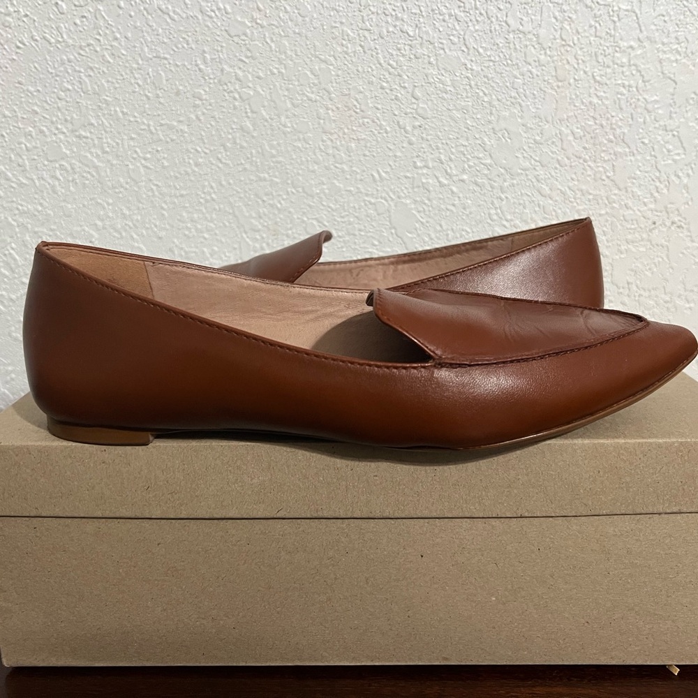 Madewell Pointy-Toe Loafers Cognac Sz 7 1/2